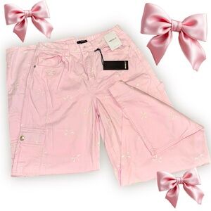 🎀 Forever 21 Pink Bow Cargo Style Pants 🎀